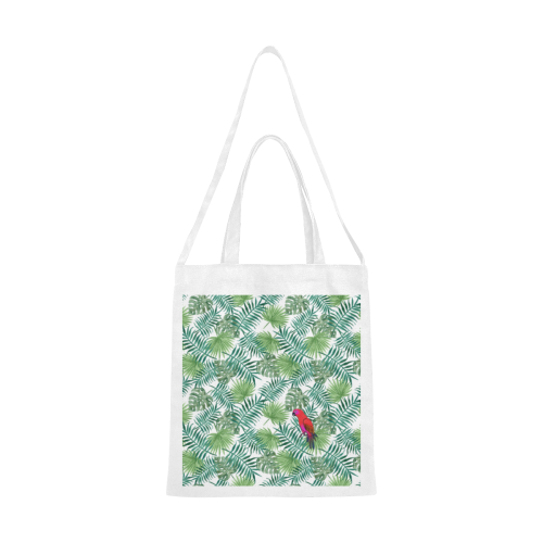 Parrot And Leaves Canvas Tote Bag/Medium (Model 1701)