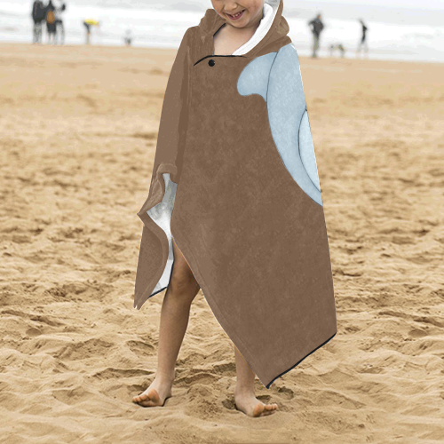 Dolphin Love Brown Kids' Hooded Bath Towels