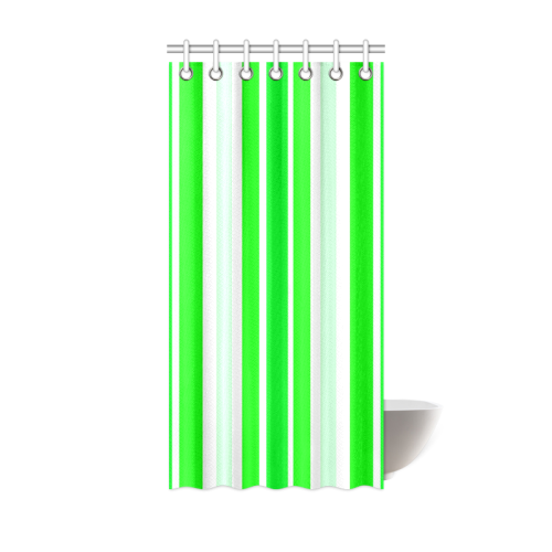 Neon Green Stripes Shower Curtain 36"x72"