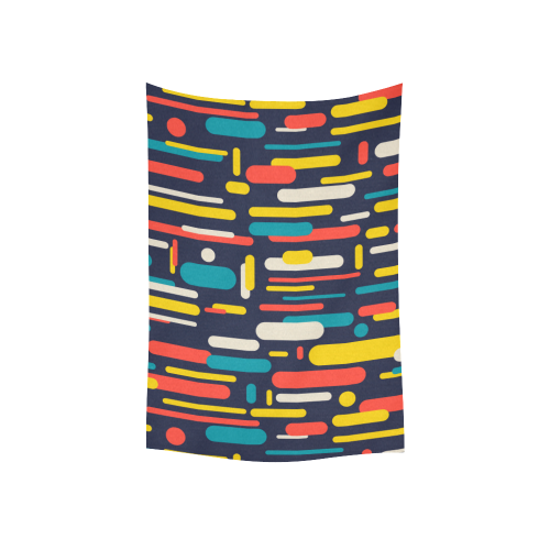 Colorful Rectangles Cotton Linen Wall Tapestry 40"x 60"