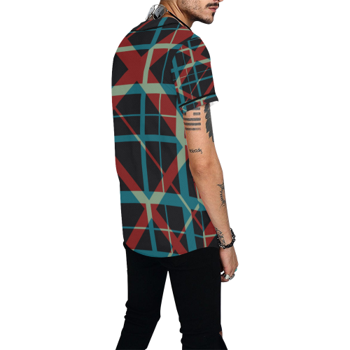 Classic style plaid pattern design All Over Print Baseball Jersey for Men (Model T50)