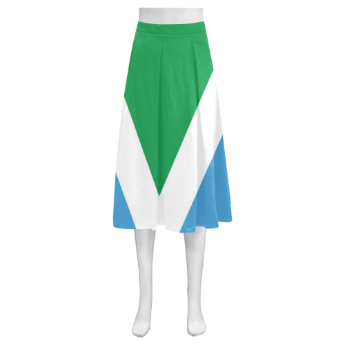 Vegan Flag Mnemosyne Women's Crepe Skirt (Model D16)