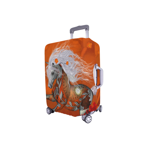 Wonderful steampunk horse, red white Luggage Cover/Small 18"-21"