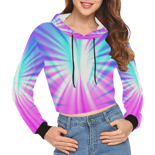 light shado All Over Print Crop Hoodie for Women (Model H22)