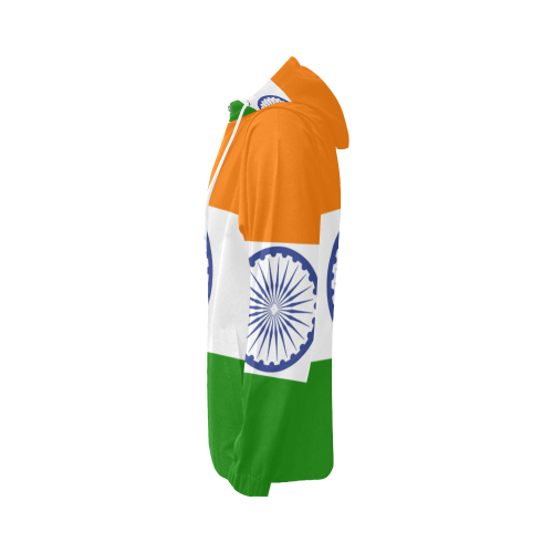 INDIA FLAG All Over Print Full Zip Hoodie for Women (Model H14)