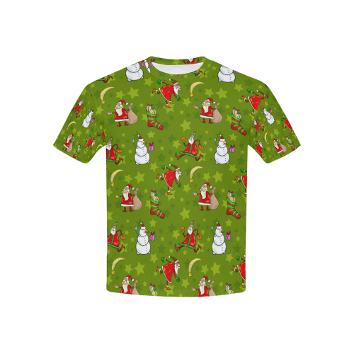 Funny Christmas Santa Claus Snowman Pattern Kids' All Over Print T-shirt (USA Size) (Model T40)