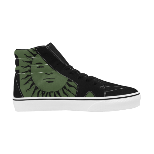 GOD High Level Black & Army Green Men's High Top Skateboarding Shoes (Model E001-1)