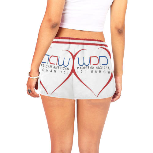 AAW101 White, red, Blue & Black Women's All Over Print Relaxed Shorts (Model L19)