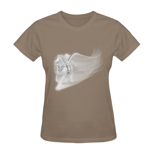 Halloween Grim Reaper Ghost / Brown Sunny Women's T-shirt (Model T05)