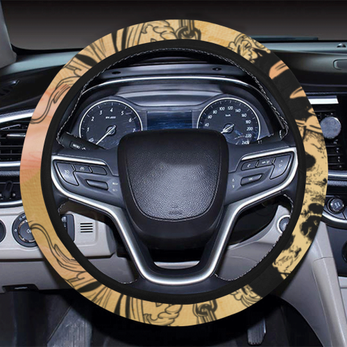 Amazing skull with wings Steering Wheel Cover with Elastic Edge