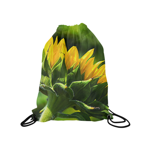 Sunflower New Beginnings Medium Drawstring Bag Model 1604 (Twin Sides) 13.8"(W) * 18.1"(H)