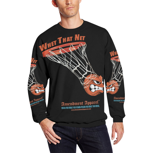 Whet That Net Sweatshirt Men's Oversized Fleece Crew Sweatshirt (Model H18)