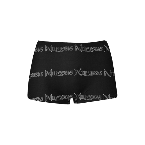 NUMBERS Collection Logos Black Women's All Over Print Boyshort Panties (Model L31)