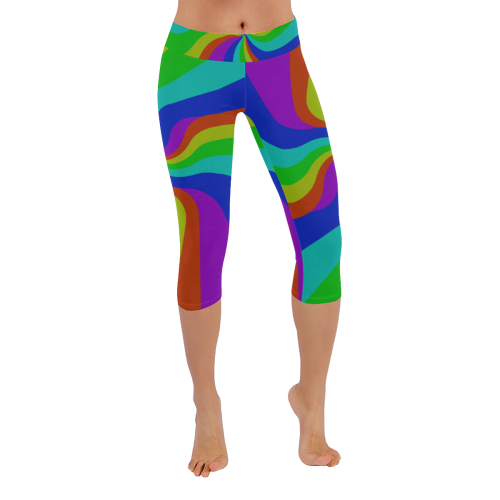 Rainbow Women's Low Rise Capri Leggings (Invisible Stitch) (Model L08)