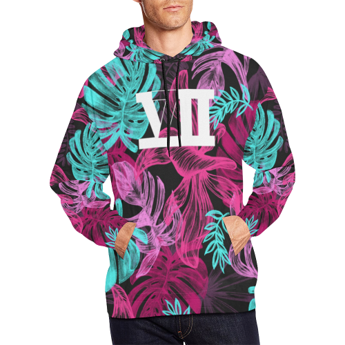 TropicalLeavesVII All Over Print Hoodie for Men (USA Size) (Model H13)