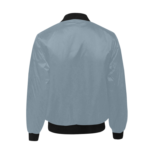 color light slate grey All Over Print Quilted Bomber Jacket for Men (Model H33)