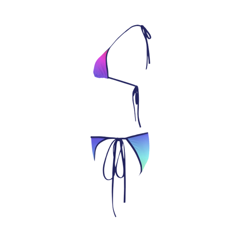 rainbow gradient ombre colorful pink purple blue Custom Bikini Swimsuit