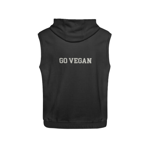 Friends Not Food (Go Vegan) All Over Print Sleeveless Hoodie for Women (Model H15)
