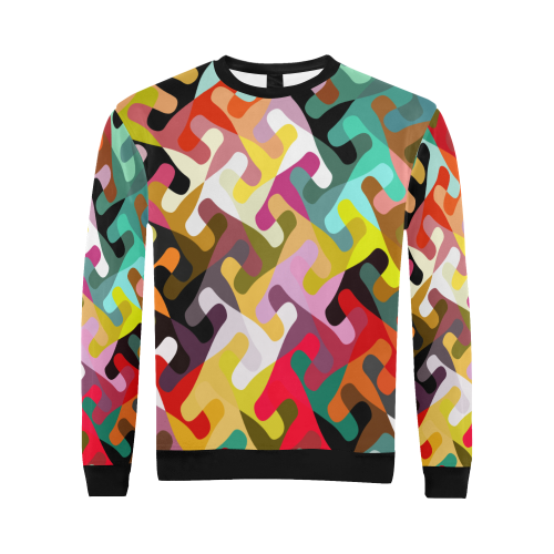 Colorful shapes All Over Print Crewneck Sweatshirt for Men (Model H18)