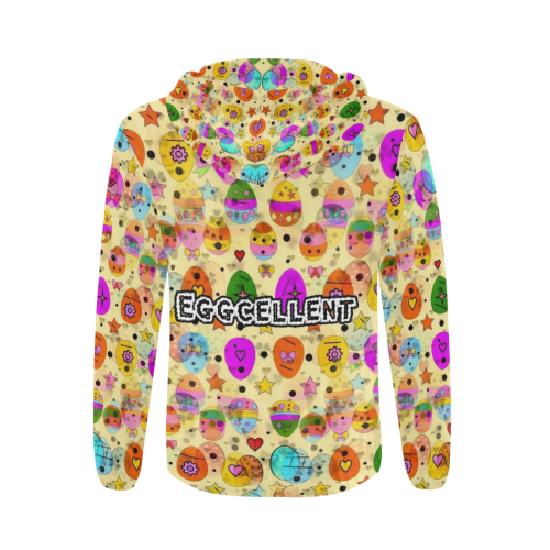 Eggcellent Popart by Nico Bielow All Over Print Full Zip Hoodie for Men (Model H14)