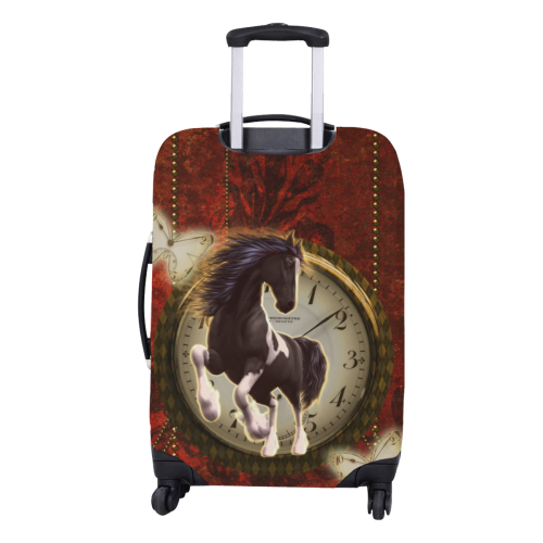 Wonderful horse on a clock Luggage Cover/Medium 22"-25"