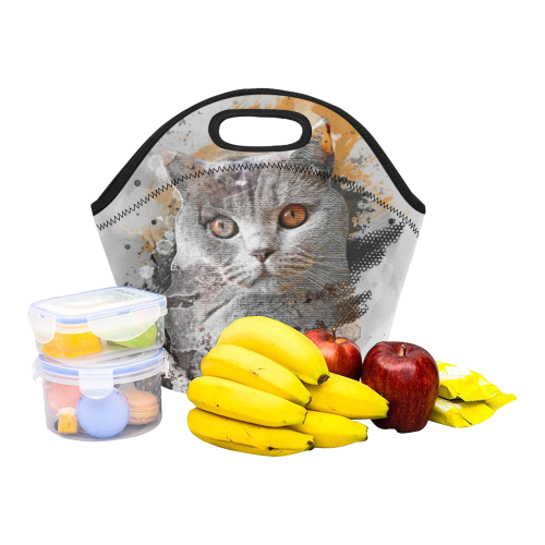 cat kitty art #cat #kitty Neoprene Lunch Bag/Small (Model 1669)