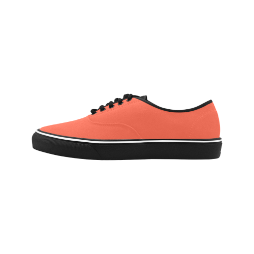 color tomato Classic Men's Canvas Low Top Shoes (Model E001-4)