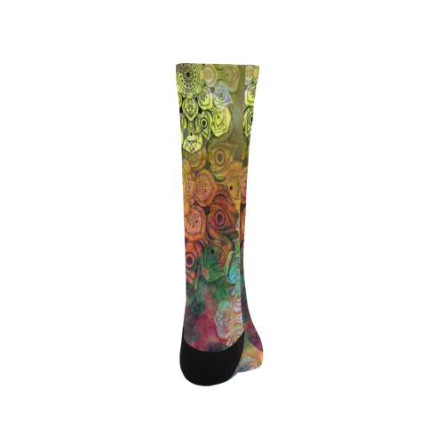 WATERCOLOR MANDALA dark grunge style pattern Trouser Socks (For Men)