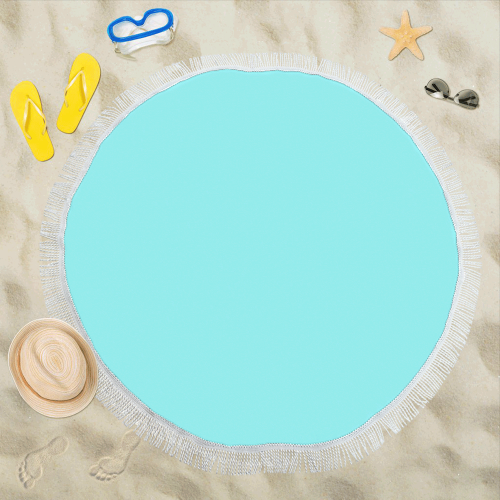color ice blue Circular Beach Shawl 59"x 59"