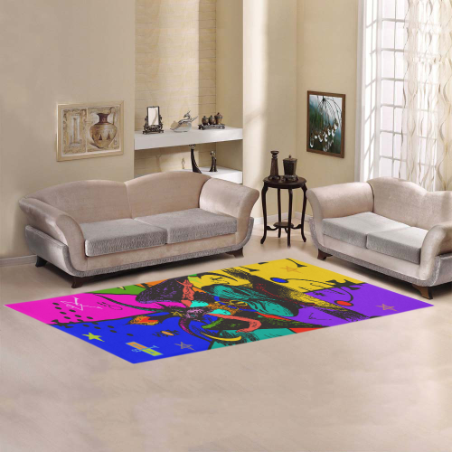 Awesome Baphomet Popart Area Rug 9'6''x3'3''