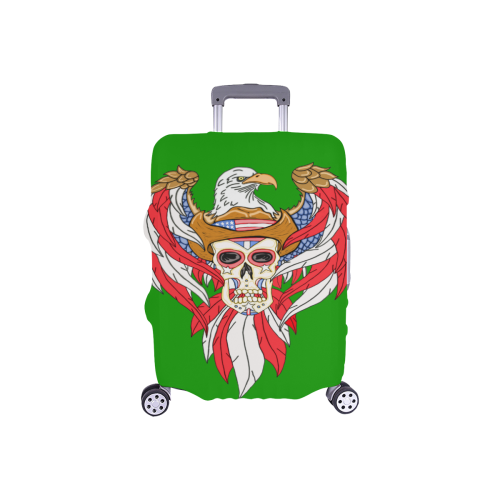 American Eagle Sugar Skull Green Luggage Cover/Small 18"-21"