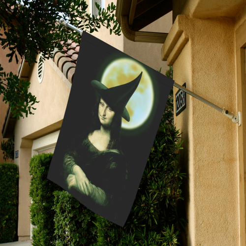 Mona Lisa Halloween Witch Garden Flag 28''x40'' （Without Flagpole）