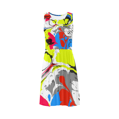 Colorful distorted shapes2 Sleeveless Ice Skater Dress (D19)