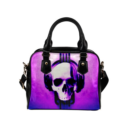 Cool Skulls Prism Purple Metallic Shoulder Handbag (Model 1634)