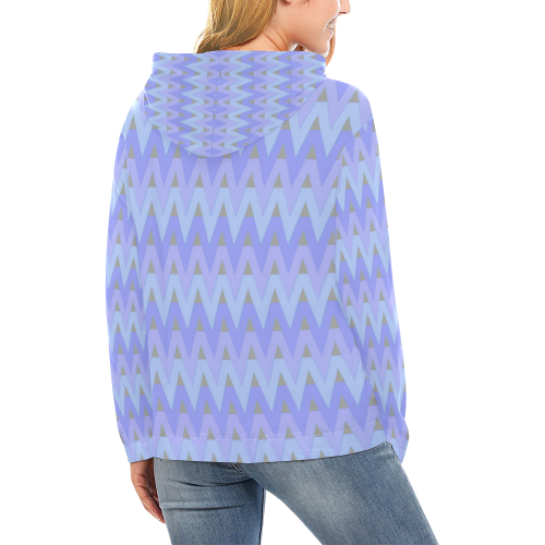 Winter Chevrons All Over Print Hoodie for Women (USA Size) (Model H13)