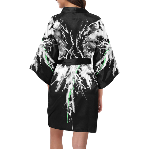 Phoenix - Abstract Painting Bird White 1 Kimono Robe