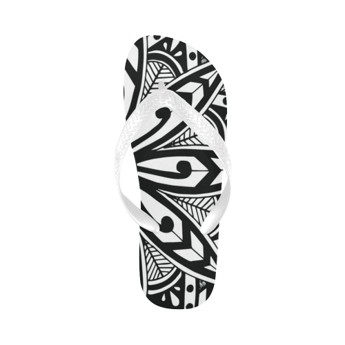 black mandala pattern flip flops Flip Flops for Men/Women (Model 040)