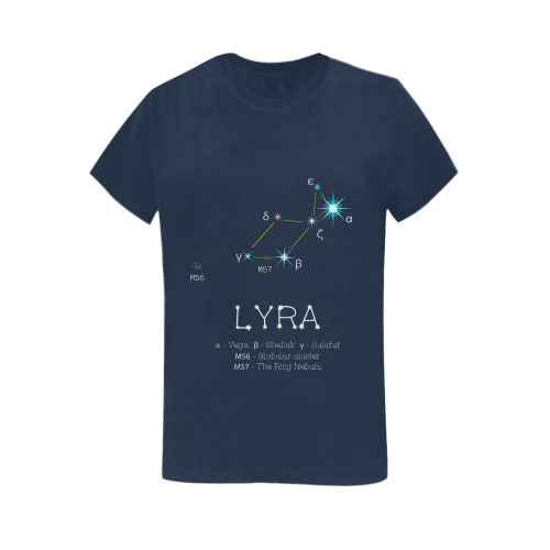 Star constellation Lyra Vega funny astronomy sky Women's T-Shirt in USA Size (Two Sides Printing)