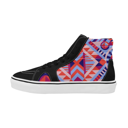 Modern Geometric Pattern Women's High Top Skateboarding Shoes (Model E001-1)