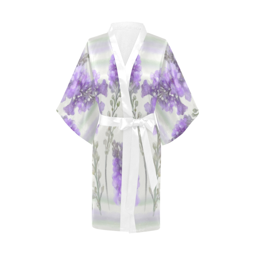 Bumblebee, purple, violet floral watercolor Kimono Robe