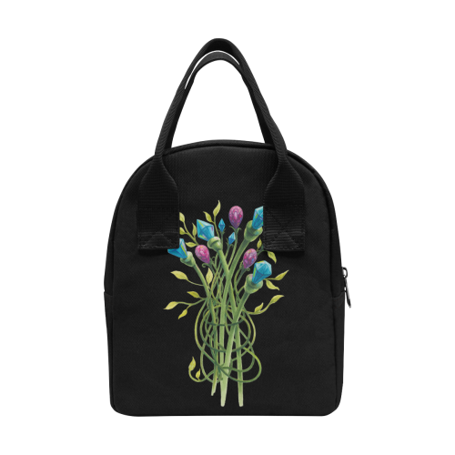 Crystal Gem Flowers Watercolor Zipper Lunch Bag (Model 1689)