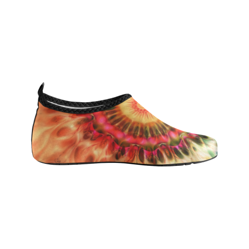 Magic Fractal Flower - Psychedelic Magenta Red Women's Slip-On Water Shoes (Model 056)