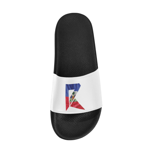 Women's Slide Sandals Haitian Flag (White) Women's Slide Sandals (Model 057)