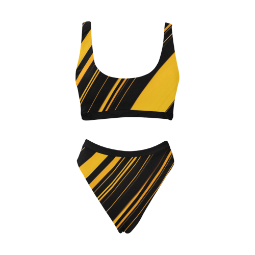 Be the Bee Sport Top & High-Waisted Bikini Swimsuit (Model S07)