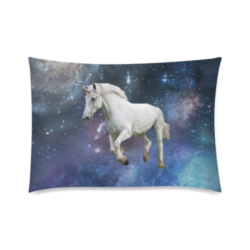 Unicorn and Space Custom Zippered Pillow Case 20"x30"(Twin Sides)