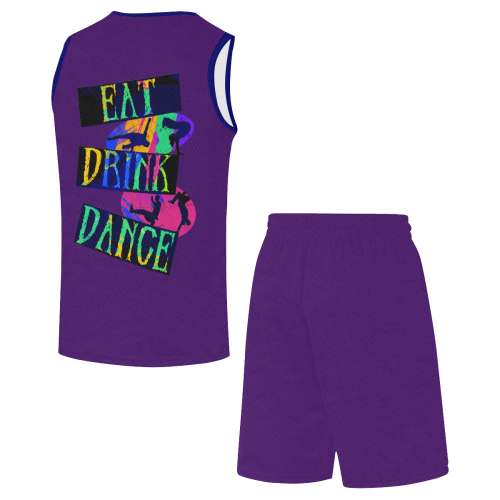Break Dancing Colorful / Purple All Over Print Basketball Uniform