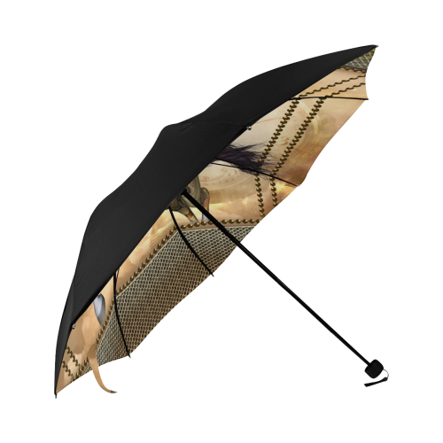 Aweseome steampunk horse, golden Anti-UV Foldable Umbrella (Underside Printing) (U07)