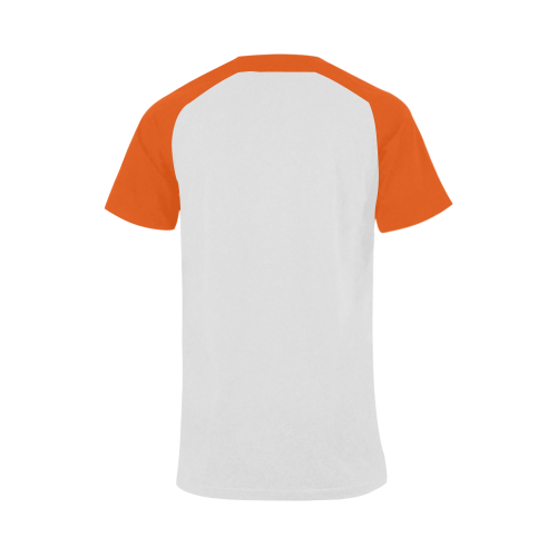 Raven Sugar Skull Orange Men's Raglan T-shirt Big Size (USA Size) (Model T11)