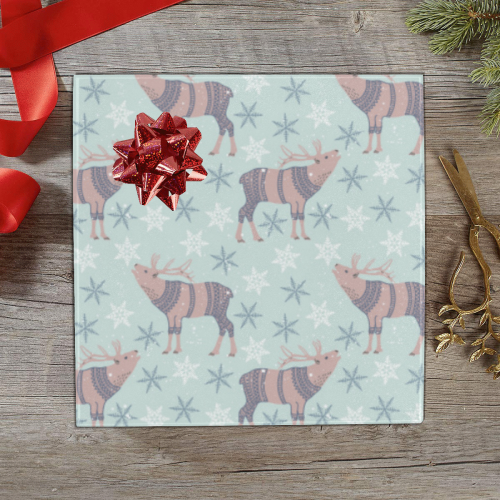 Funny Winter Deer Sweater Snowflakes Gift Wrapping Paper 58"x 23" (1 Roll)