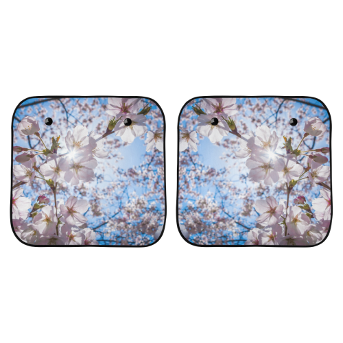 Japanese Cherry Blossom Festival With A View Of Th Car Sun Shade 28"x28"x2pcs